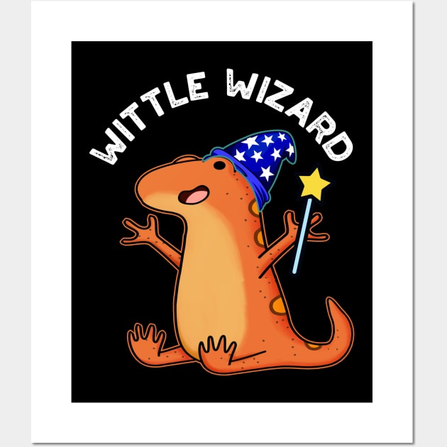 Wittle Wizard Funny Lizard Puns Wall Art by punnybone